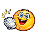 Cricket-ball character applauding